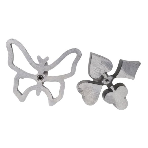 Vintage Rosette Heart Club Diamond Spade Butterfly Molds Cast Aluminum Japan 2 - Picture 2 of 6